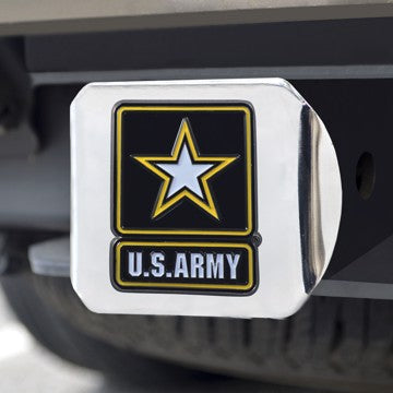Wholesale-U.S. Army Hitch Cover U.S. Army Color Emblem on Chrome Hitch 3.4"x4" - "U.S Army" Official Logo SKU: 22671