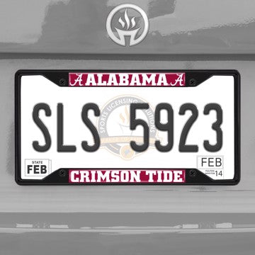Wholesale-University of Alabama License Plate Frame - Black Alabama - NCAA - Black Metal License Plate Frame SKU: 31242