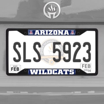 Wholesale-University of Arizona License Plate Frame - Black Arizona - NCAA - Black Metal License Plate Frame SKU: 31243