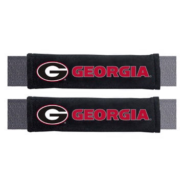 Wholesale-University of Georgia Embroidered Seatbelt Pad - Pair Georgia Bulldogs Embroidered Seatbelt Pad - 2 Pieces SKU: 32075