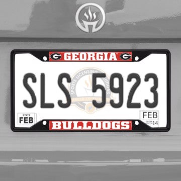 Wholesale-University of Georgia License Plate Frame - Black Georgia - NCAA - Black Metal License Plate Frame SKU: 31250