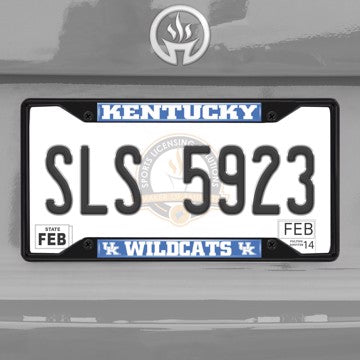 Wholesale-University of Kentucky License Plate Frame - Black Kentucky - NCAA - Black Metal License Plate Frame SKU: 31259