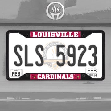 Wholesale-University of Louisville License Plate Frame - Black Louisville - NCAA - Black Metal License Plate Frame SKU: 31260