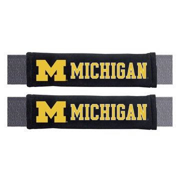 Wholesale-University of Michigan Embroidered Seatbelt Pad - Pair Michigan Wolverines Embroidered Seatbelt Pad - 2 Pieces SKU: 32079