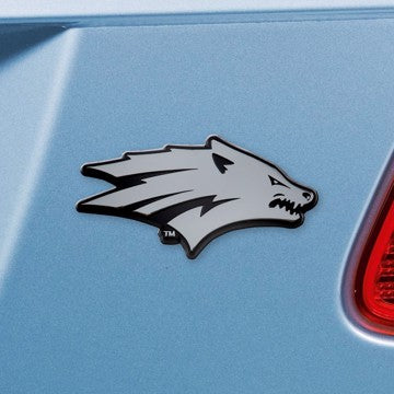 Wholesale-University of Nevada Chrome Emblem Nevada Wolfpack Molded Chrome Plastic Emblem SKU: 27787