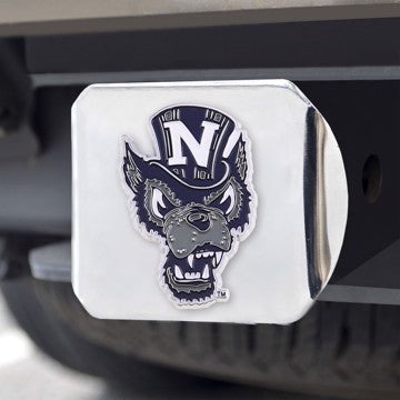 Wholesale-University of Nevada Color Hitch Cover - Chrome Nevada Wolfpack Hitch Cover - 3D Color Emblem SKU: 27790