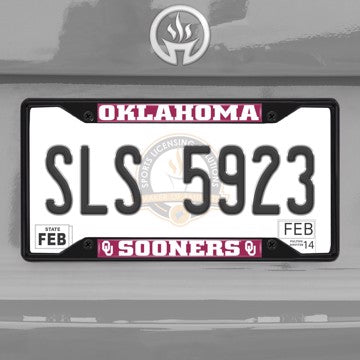 Wholesale-University of Oklahoma License Plate Frame - Black Oklahoma - NCAA - Black Metal License Plate Frame SKU: 31273