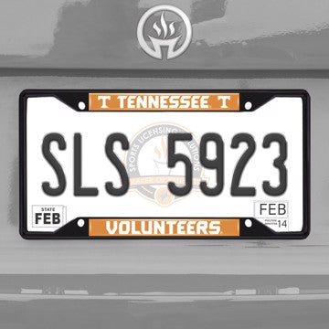 Wholesale-University of Tennessee License Plate Frame - Black Tennessee - NCAA - Black Metal License Plate Frame SKU: 31283