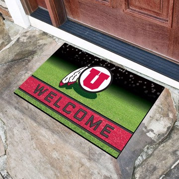 Wholesale-Utah Crumb Rubber Door Mat University of Utah Crumb Rubber Door Mat 18"x30" - "Circle U & Feathers" Logo SKU: 21259