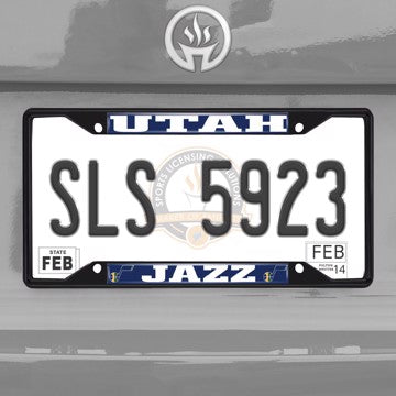 Wholesale-Utah Jazz License Plate Frame - Black NBA Exterior Auto Accessory - 6.25" x 12.25 SKU: 31342