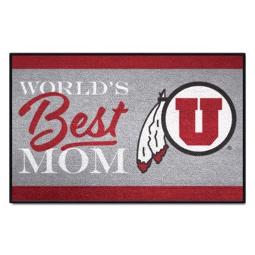 Wholesale-Utah Utes Starter Mat - World's Best Mom 19"x30" SKU: 34590