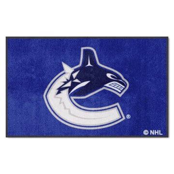 Wholesale-Vancouver Canucks 4X6 High-Traffic Mat with Rubber Backing NHL Commercial Mat - Landscape Orientation - Indoor - 43" x 67" SKU: 12887