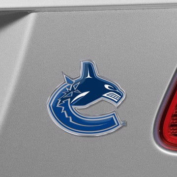 Wholesale-Vancouver Canucks Embossed Color Emblem NHL Exterior Auto Accessory - Aluminum Color SKU: 60504