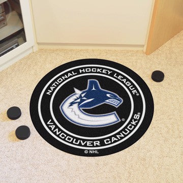 Wholesale-Vancouver Canucks Puck Mat NHL Accent Rug - Round - 27" diameter SKU: 10285