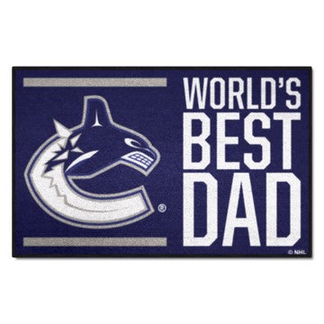 Wholesale-Vancouver Canucks Starter Mat - World's Best Dad NHL Accent Rug - 19" x 30" SKU: 31172