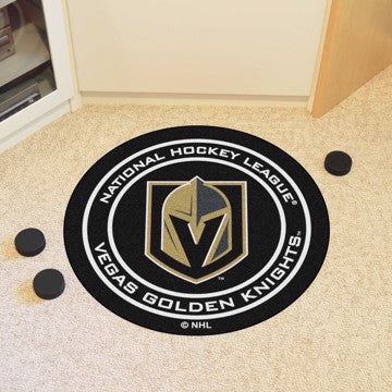 Wholesale-Vegas Golden Knights Puck Mat NHL Accent Rug - Round - 27" diameter SKU: 22915