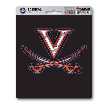 Wholesale-Virginia 3D Decal University of Virginia 3D Decal 5” x 6.25” - "V with Swords" Logo SKU: 62842