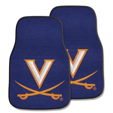 Wholesale-Virginia Cavaliers 2-pc Carpet Car Mat Set 17in. x 27in. - 2 Pieces SKU: 5490