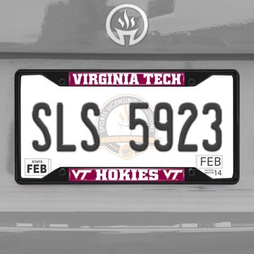 Wholesale-Virginia Tech License Plate Frame - Black Virginia Tech - NCAA - Black Metal License Plate Frame SKU: 31288