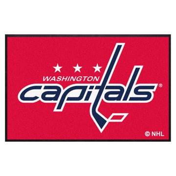 Wholesale-Washington Capitals 4X6 High-Traffic Mat with Rubber Backing NHL Commercial Mat - Landscape Orientation - Indoor - 43" x 67" SKU: 12889
