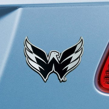 Wholesale-Washington Capitals Emblem - Chrome NHL Exterior Auto Accessory - Chrome Emblem - 2" x 3.2" SKU: 15640