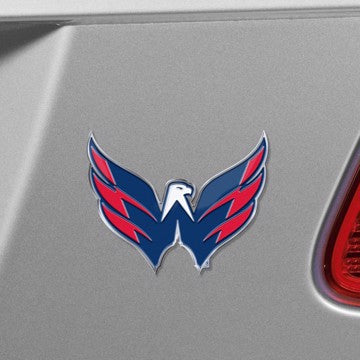 Wholesale-Washington Capitals Embossed Color Emblem NHL Exterior Auto Accessory - Aluminum Color SKU: 60505