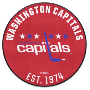 Wholesale-Washington Capitals Roundel Mat - Retro Collection NHL Accent Rug - Round - 27" diameter SKU: 35602
