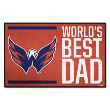 Wholesale-Washington Capitals Starter Mat - World's Best Dad NHL Accent Rug - 19" x 30" SKU: 31174