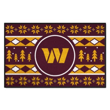 Wholesale-Washington Commanders Holiday Sweater Starter Mat NFL Accent Rug - 19" x 30" SKU: 26221