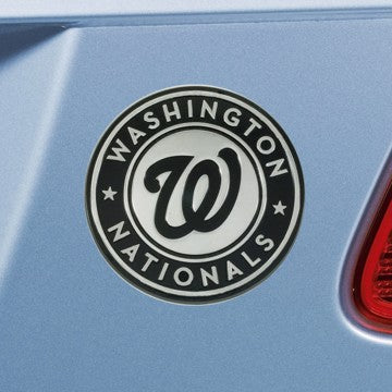 Wholesale-Washington Nationals Emblem - Chrome MLB Exterior Auto Accessory - Chrome Emblem - 2" x 3.2" SKU: 26754