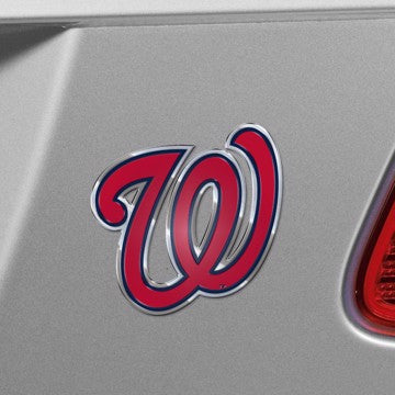 Wholesale-Washington Nationals Embossed Color Emblem MLB Exterior Auto Accessory - Aluminum Color SKU: 60423