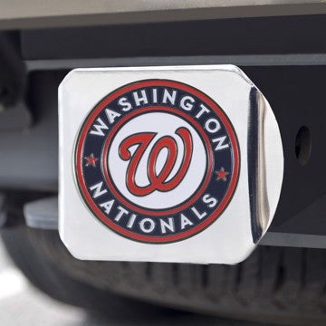 Wholesale-Washington Nationals Hitch Cover MLB Color Emblem on Chrome Hitch - 3.4" x 4" SKU: 26755