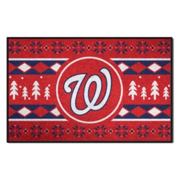 Wholesale-Washington Nationals Holiday Sweater Starter Mat MLB Accent Rug - 19" x 30" SKU: 26418