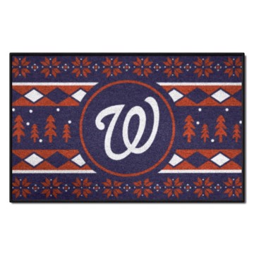 Wholesale-Washington Nationals Holiday Sweater Starter Mat MLB Accent Rug - 19" x 30" SKU: 29100