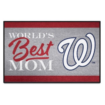 Wholesale-Washington Nationals Starter Mat - World's Best Mom MLB Accent Rug - 19" x 30" SKU: 34116