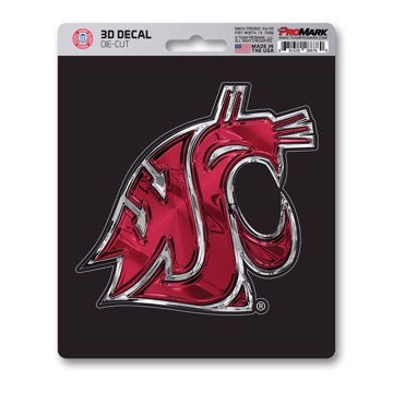 Wholesale-Washington State 3D Decal Washington State University 3D Decal 5” x 6.25” - "WSU Cougar" Logo SKU: 62845