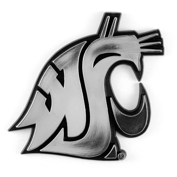 Wholesale-Washington State Molded Chrome Emblem Washington State University Molded Chrome Emblem 3.25” x 3.25 - "WSU Cougar" Logo SKU: 60387