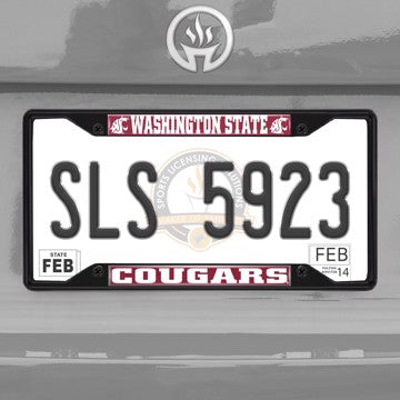 Wholesale-Washington State University License Plate Frame - Black Washington State - NCAA - Black Metal License Plate Frame SKU: 31290