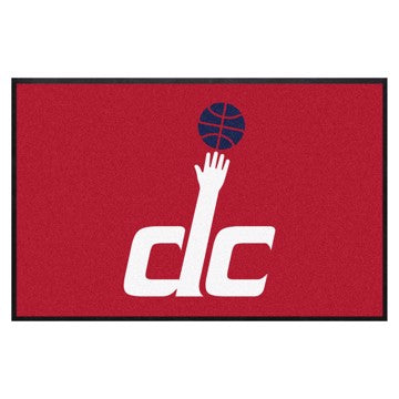 Wholesale-Washington Wizards 4X6 High-Traffic Mat with Rubber Backing NBA Commercial Mat - Landscape Orientation - Indoor - 43" x 67" SKU: 9951