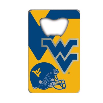 Wholesale-West Virginia Credit Card Bottle Opener West Virginia University Credit Card Bottle Opener 2” x 3.25 - "WV" Primary Logo & Helmet SKU: 62591