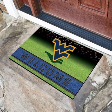 Wholesale-West Virginia Crumb Rubber Door Mat West Virginia University Crumb Rubber Door Mat 18"x30" - "WV" Logo SKU: 19997