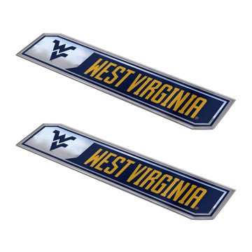 Wholesale-West Virginia Embossed Truck Emblem 2-pk West Virginia University Embossed Truck Emblem 2-pk 1.75” x 8.25” - Primary Logo & Wordmark SKU: 60851