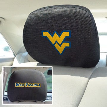 Wholesale-West Virginia Headrest Cover Set West Virginia University Headrest Cover Set 10"x13" - "WV" Logo & Wordmark SKU: 12603