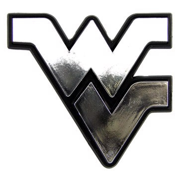 Wholesale-West Virginia Molded Chrome Emblem West Virginia University Molded Chrome Emblem 3.25” x 3.25 - "WV" Logo SKU: 60388