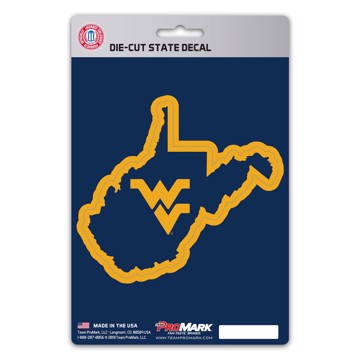 Wholesale-West Virginia State Shape Decal West Virginia University State Shape Decal 5” x 6.25” - "WV" Logo / Shape of West Virginia SKU: 61361