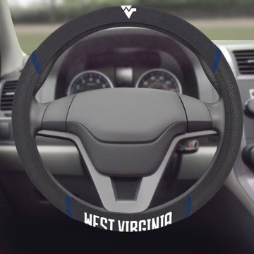 Wholesale-West Virginia Steering Wheel Cover West Virginia University Steering Wheel Cover 15"x15" - "WV" Logo & Wordmark SKU: 14942