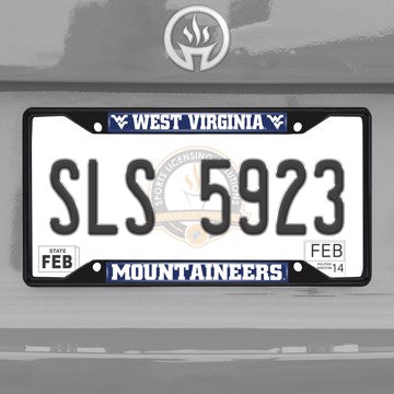 Wholesale-West Virginia University License Plate Frame - Black West Virginia - NCAA - Black Metal License Plate Frame SKU: 31291