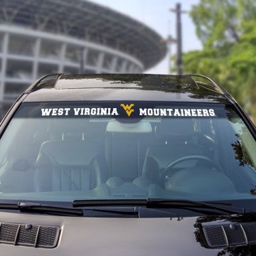 Wholesale-West Virginia Windshield Decal West Virginia University Windshield Decal 34” x 3.5 - Primary Logo and Team Wordmark SKU: 61537