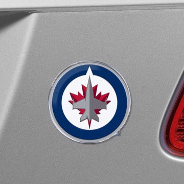 Wholesale-Winnipeg Jets Embossed Color Emblem NHL Exterior Auto Accessory - Aluminum Color SKU: 60506