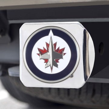 Wholesale-Winnipeg Jets Hitch Cover NHL Color Emblem on Chrome Hitch - 3.4" x 4" SKU: 22805